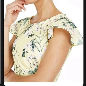 Calvin Klein Yellow Floral Sheath Dress